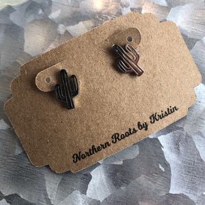 Rose Gold Cactus Earrings